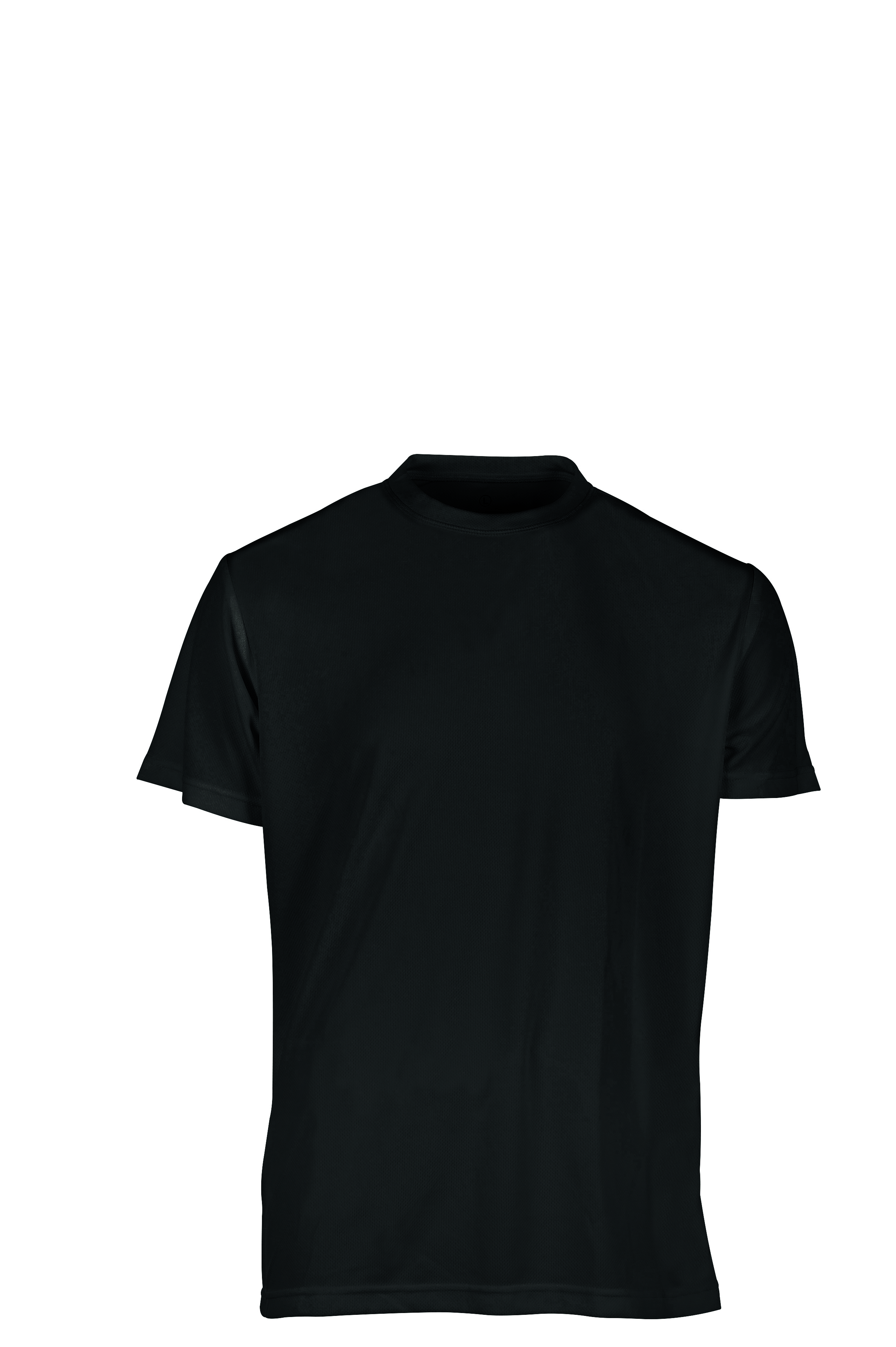 Camiseta esportiva de manga curta e gola redonda - BK - Preto