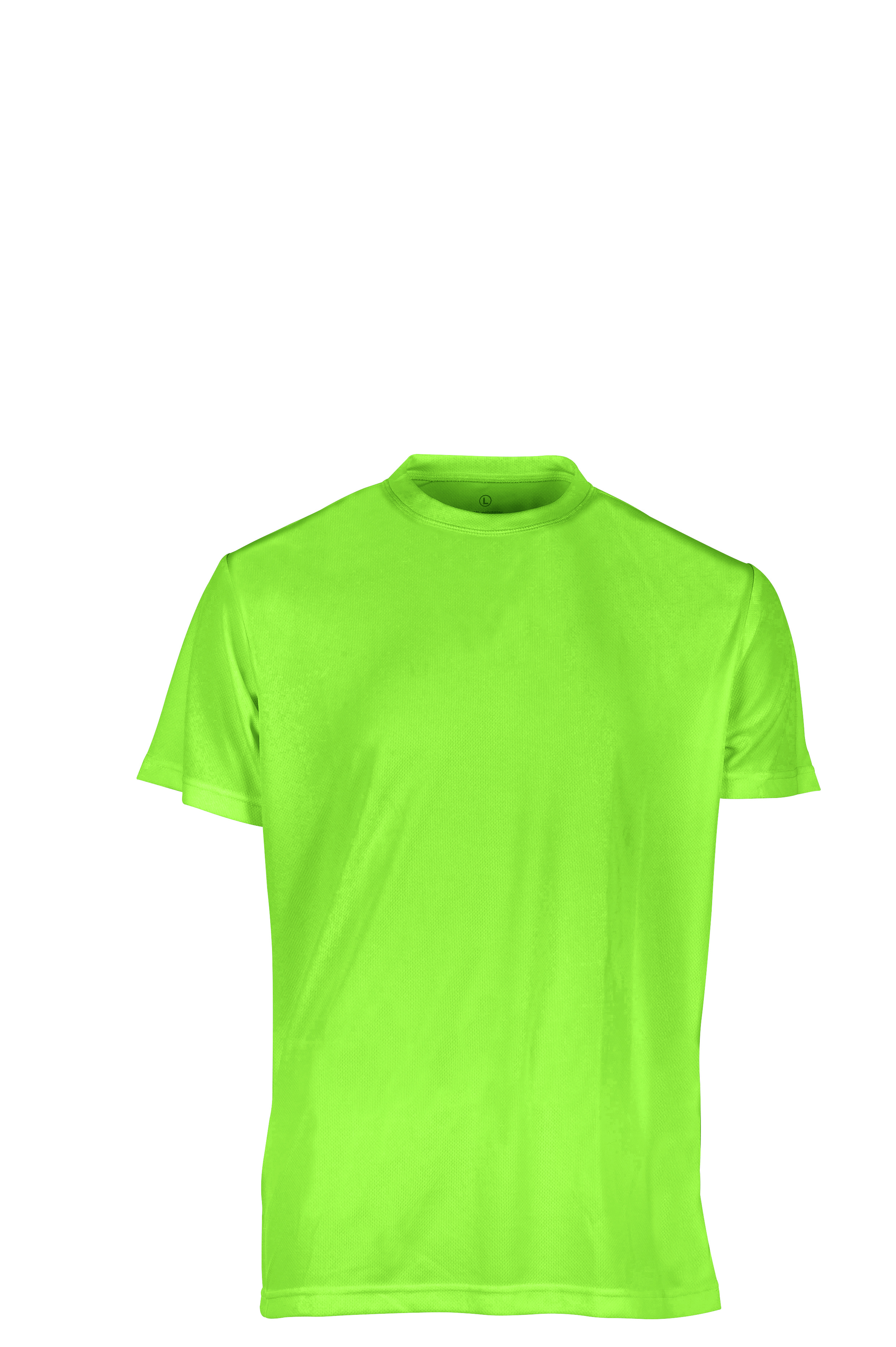 Camiseta esportiva de manga curta e gola redonda - GR - Verde Fluorescente