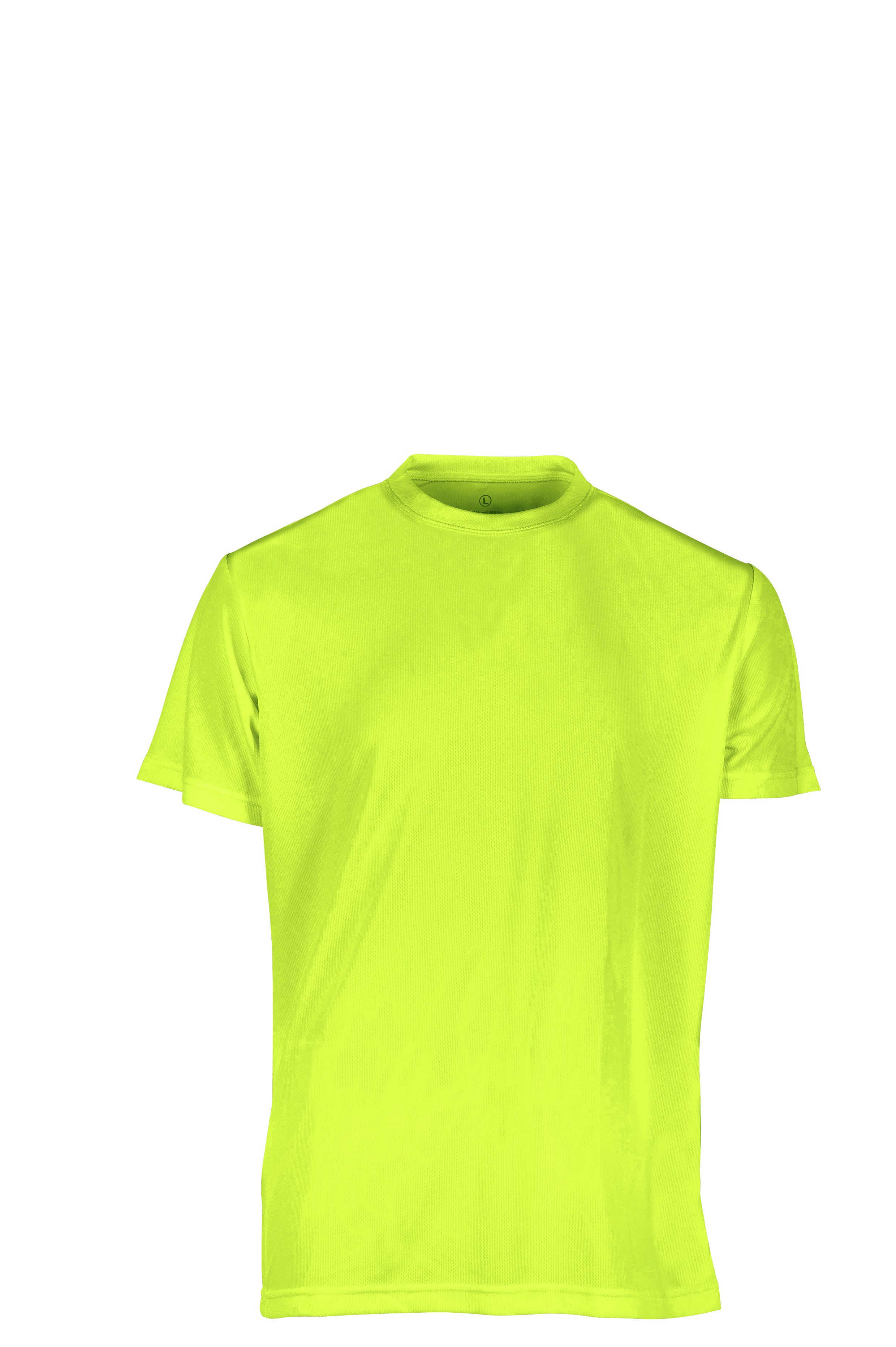 Camiseta esportiva de manga curta e gola redonda - YE - Amarelo Fluorescente