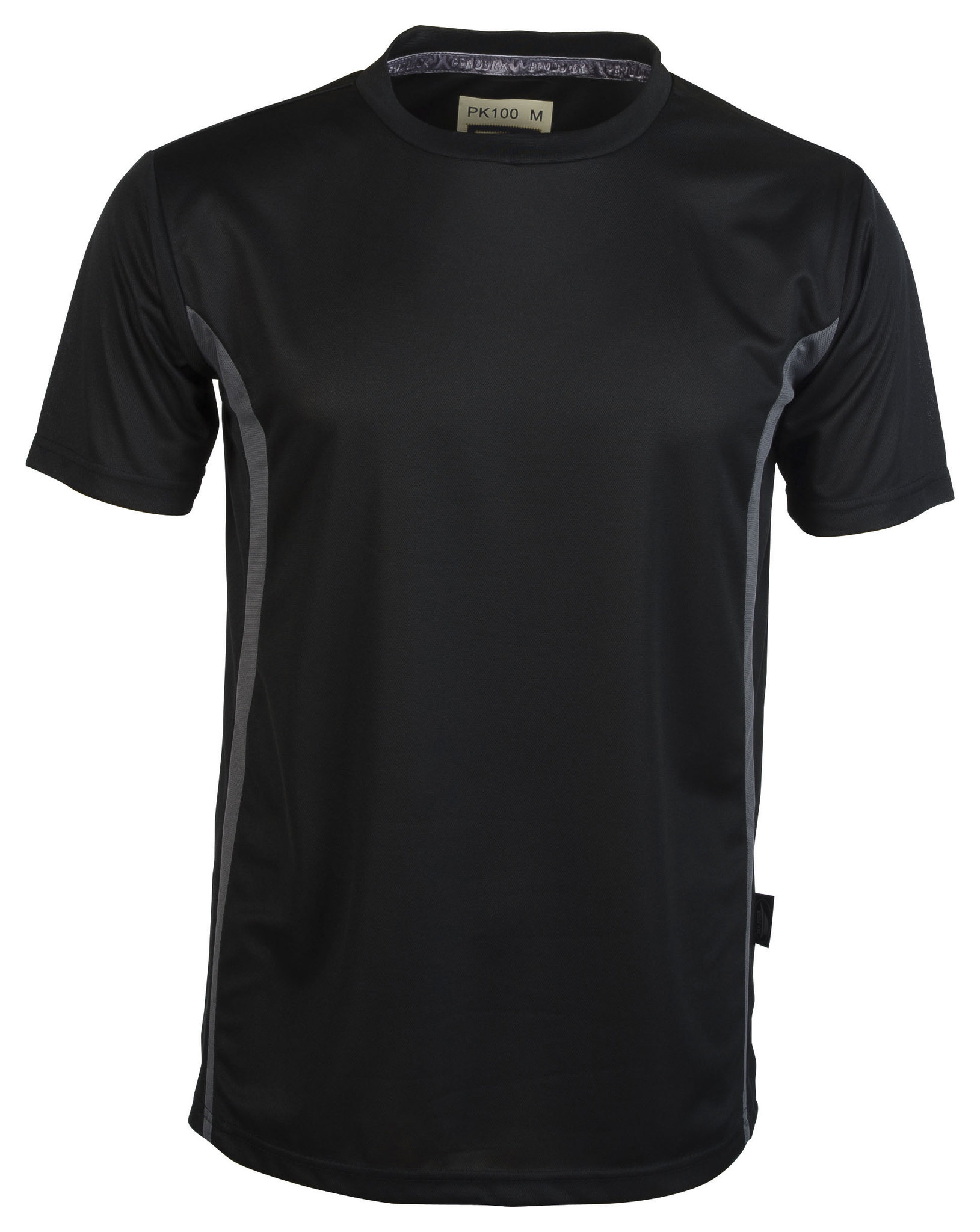 Camiseta esportiva de manga curta com contraste - BK - Preto