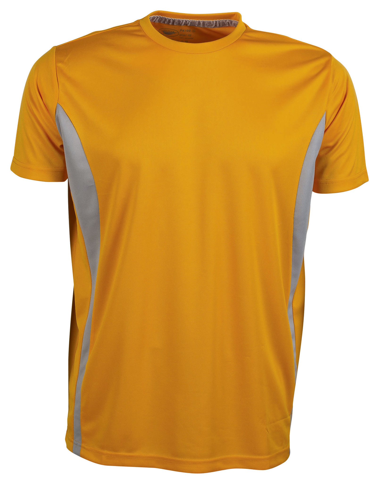 Camiseta esportiva de manga curta com contraste - OR - Laranja