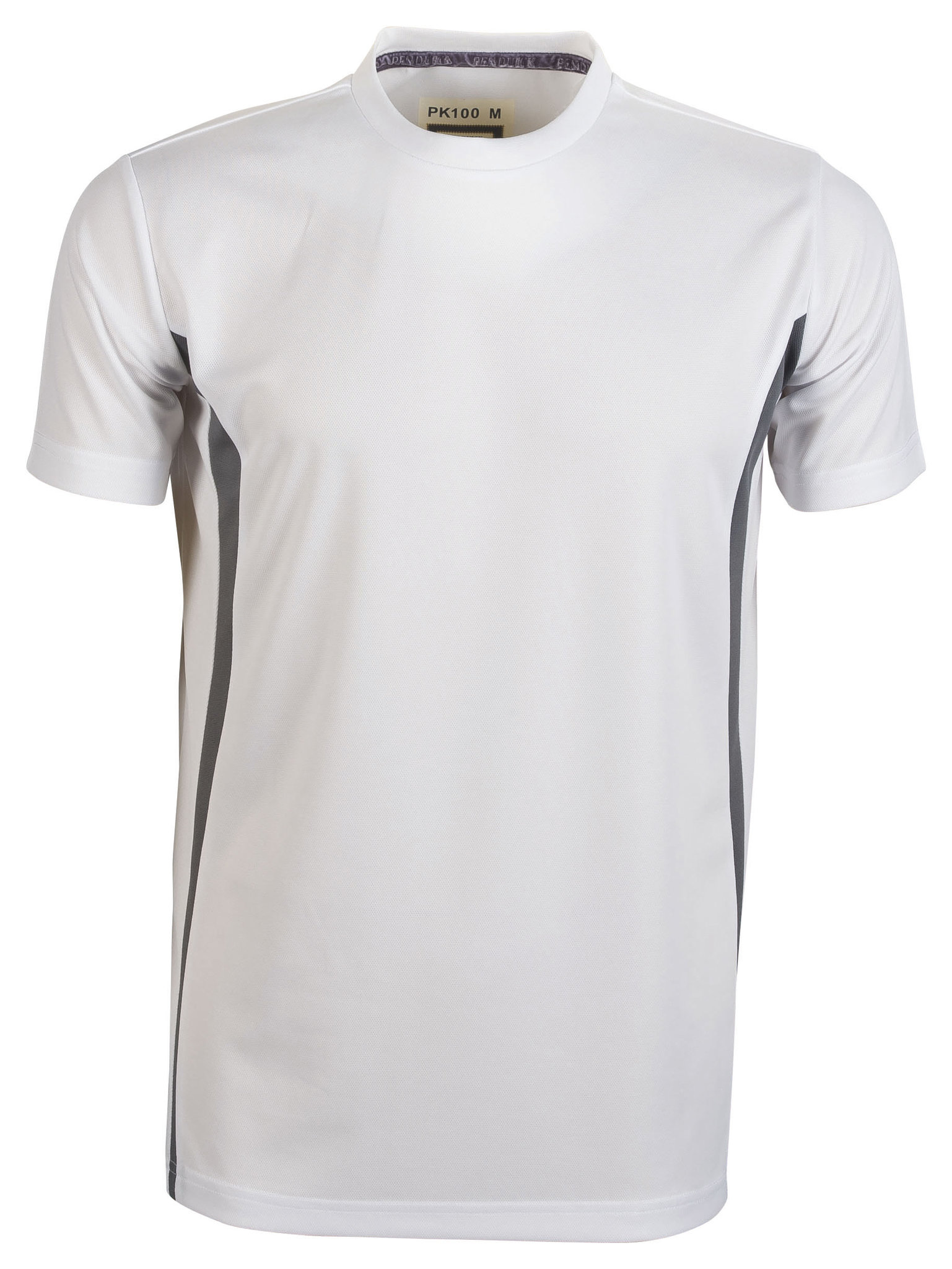 Camiseta esportiva de manga curta com contraste - WH - Branco/Titânio
