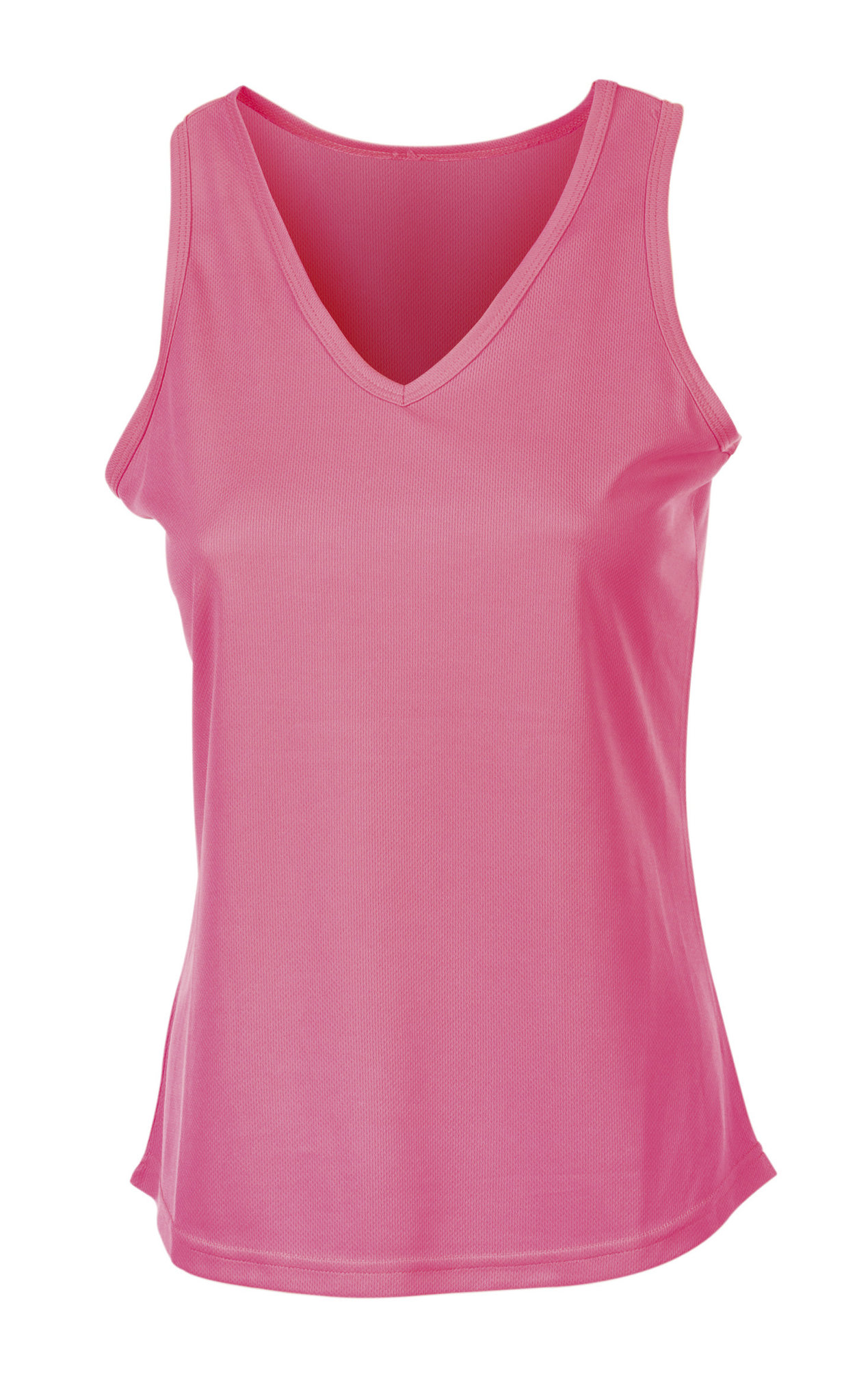 Regata esportiva feminina com decote em V da Firstop - PK - Rosa Fluorescente