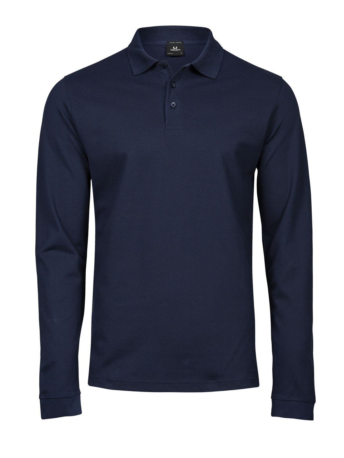 Polo de manga comprida de luxo para homem - NVY - Marinha
