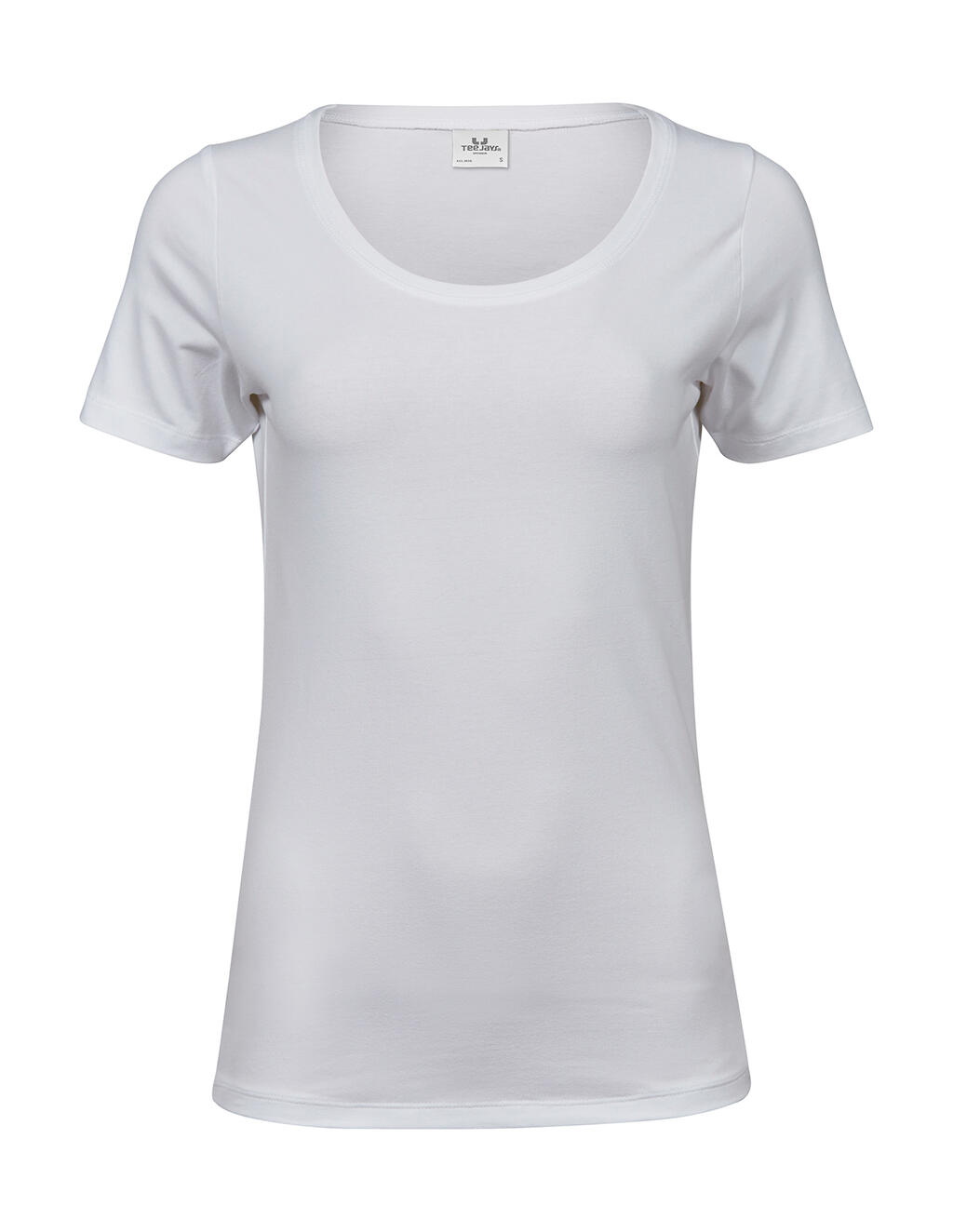 Camiseta feminina de tecido elástico - 000 - Branco