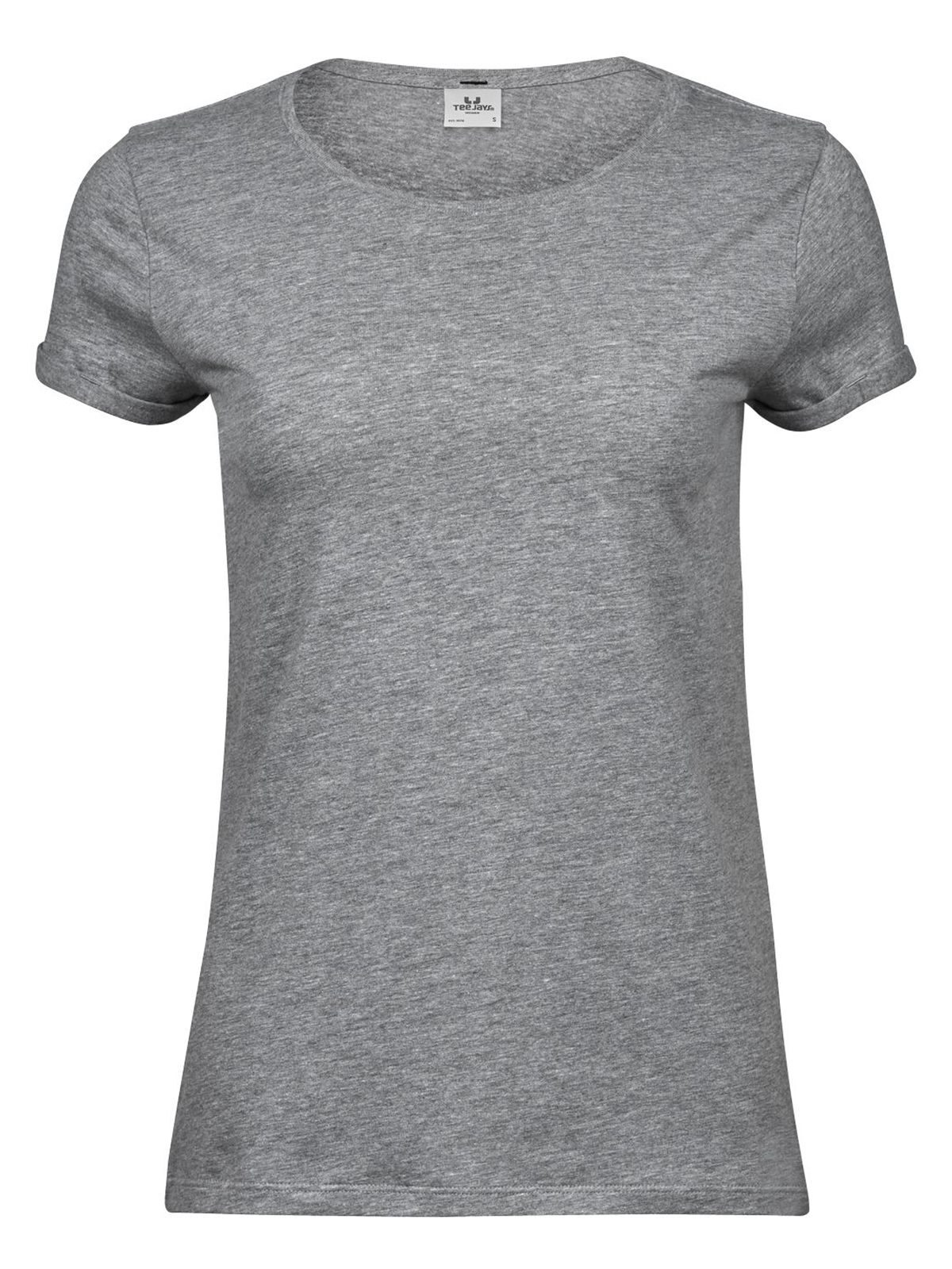 Camiseta feminina dobrável - Cinza Mesclado