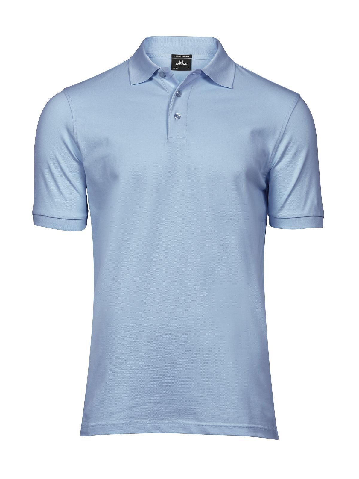 Polo de luxo elástica para homem - Azul claro