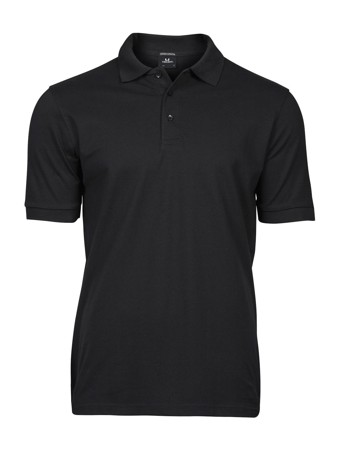 Polo de luxo elástica para homem - BLK - Preto