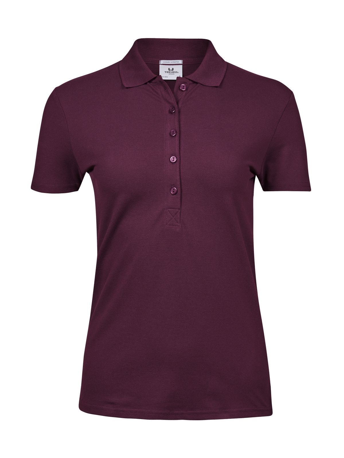 Polo feminino de luxo com elastano - Vinho