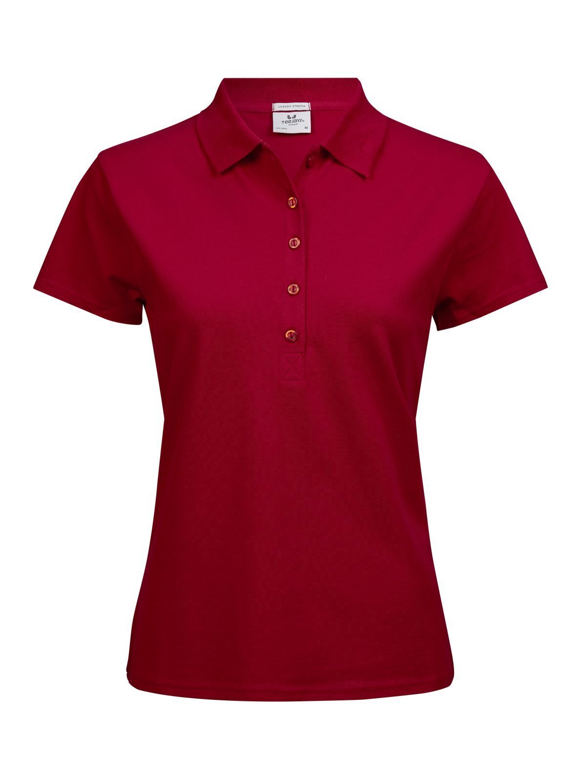Polo feminino de luxo com elastano - Vermelho