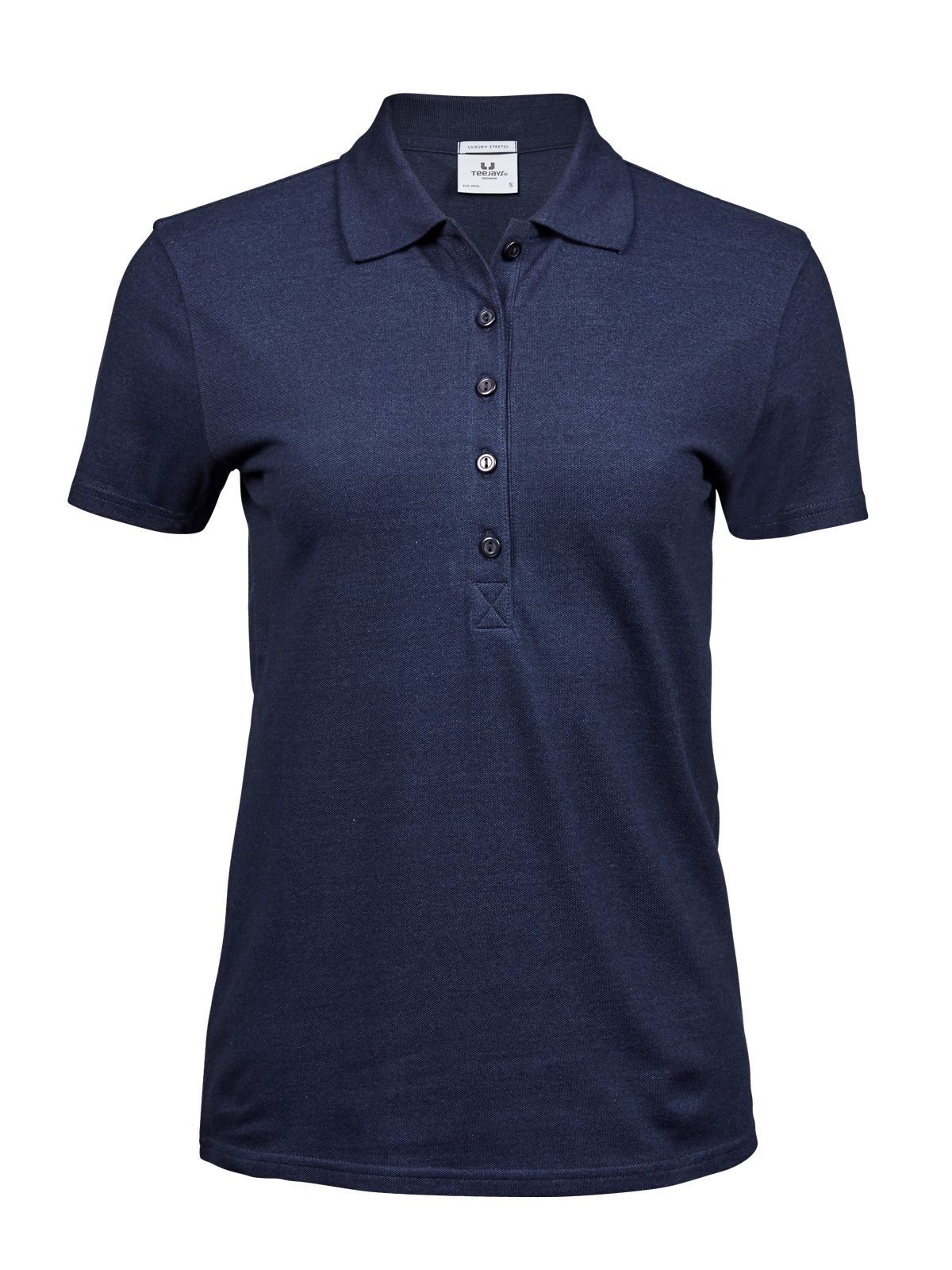 Polo feminino de luxo com elastano - Jeans