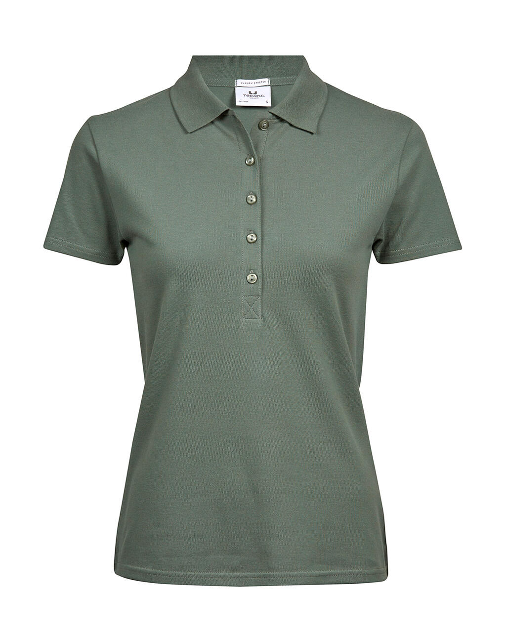 Polo feminino de luxo com elastano - Folha Verde