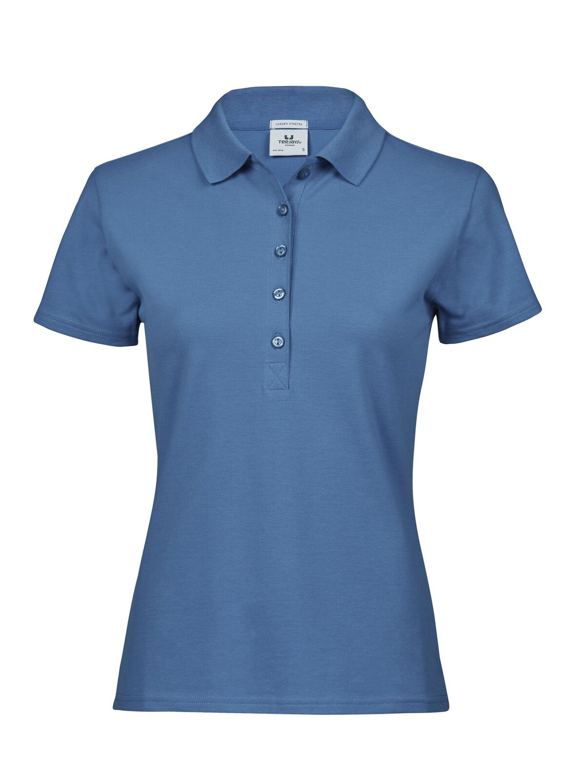 Polo feminino de luxo com elastano - Azul Oceano