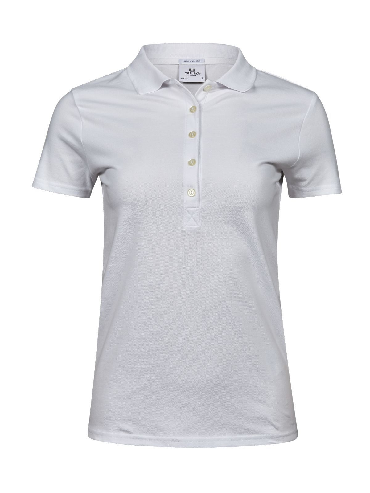 Polo feminino de luxo com elastano - WHT - Branco
