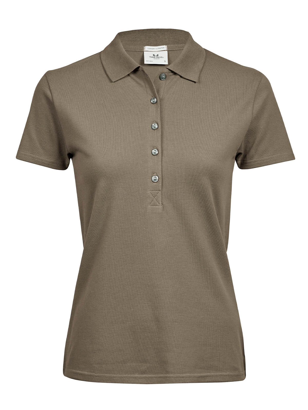 Polo feminino de luxo com elastano - Argila