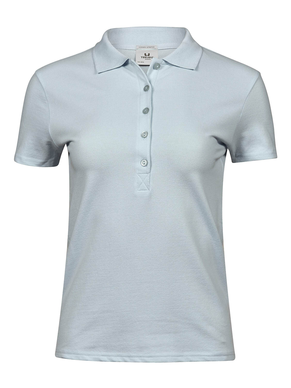 Polo feminino de luxo com elastano - Azul Gelo
