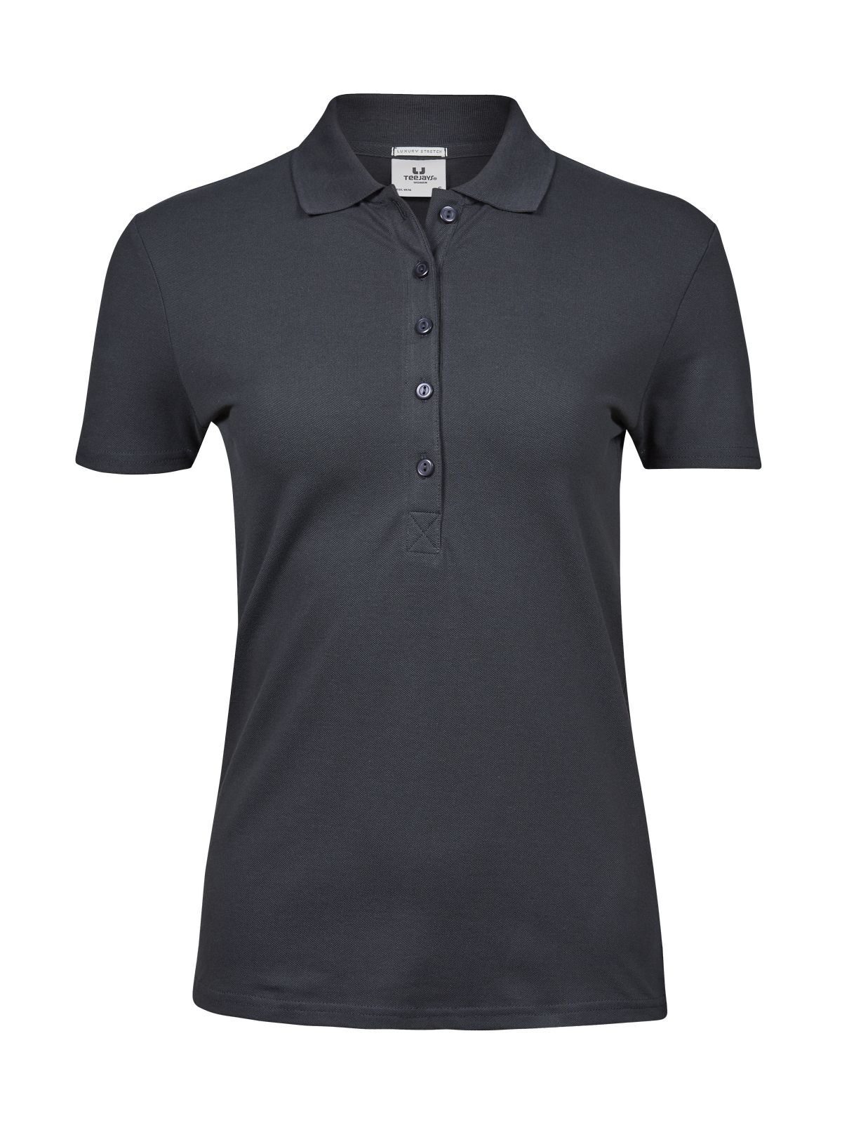 Polo feminino de luxo com elastano - Cinza escuro