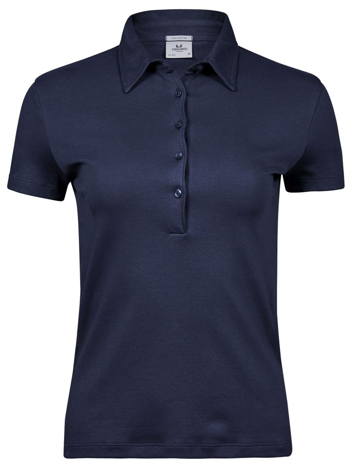 Polo feminina de algodão Pima - NVY - Marinha