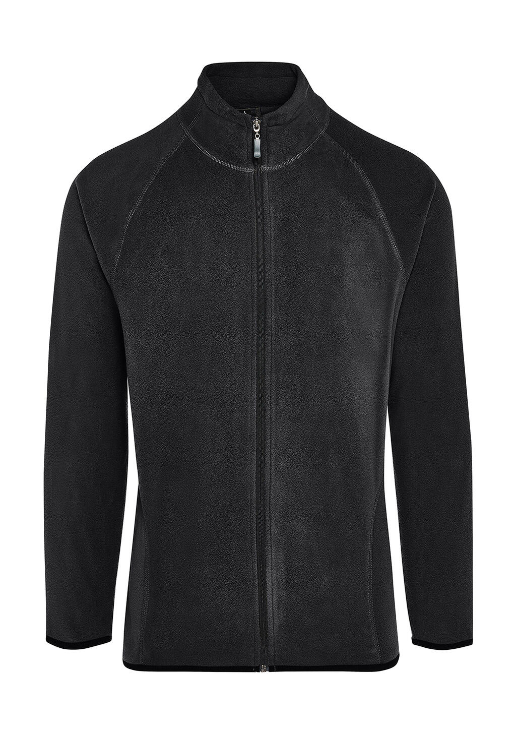 Jaqueta masculina de microfibra Signature com zíper frontal completo e sem etiqueta. - 104 - Preto escuro