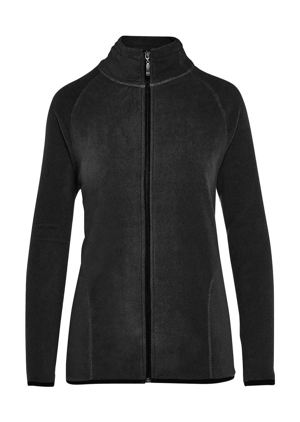 Blusa feminina de microfibra Signature com zíper frontal completo e sem etiqueta. - 104 - Preto escuro