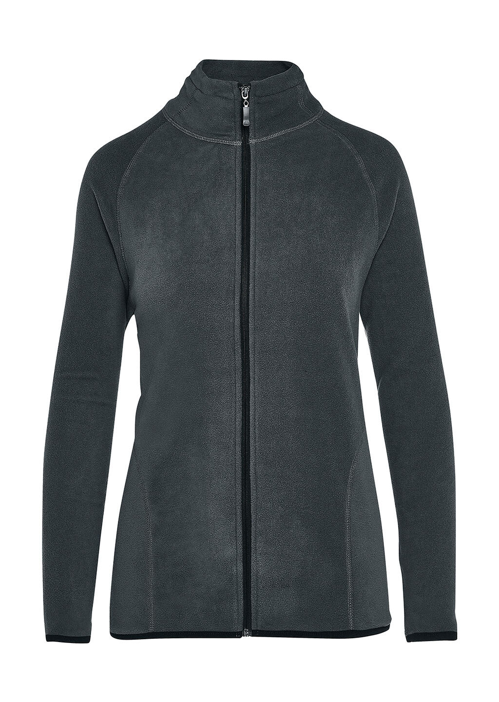 Blusa feminina de microfibra Signature com zíper frontal completo e sem etiqueta. - 130 - Carvão