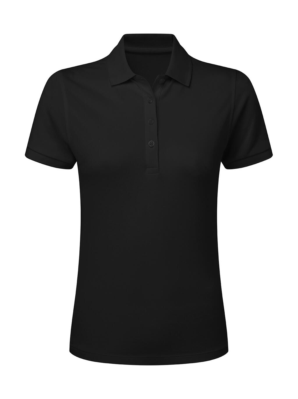 Camisa polo feminina stretch sem etiqueta da marca - 104 - Preto escuro