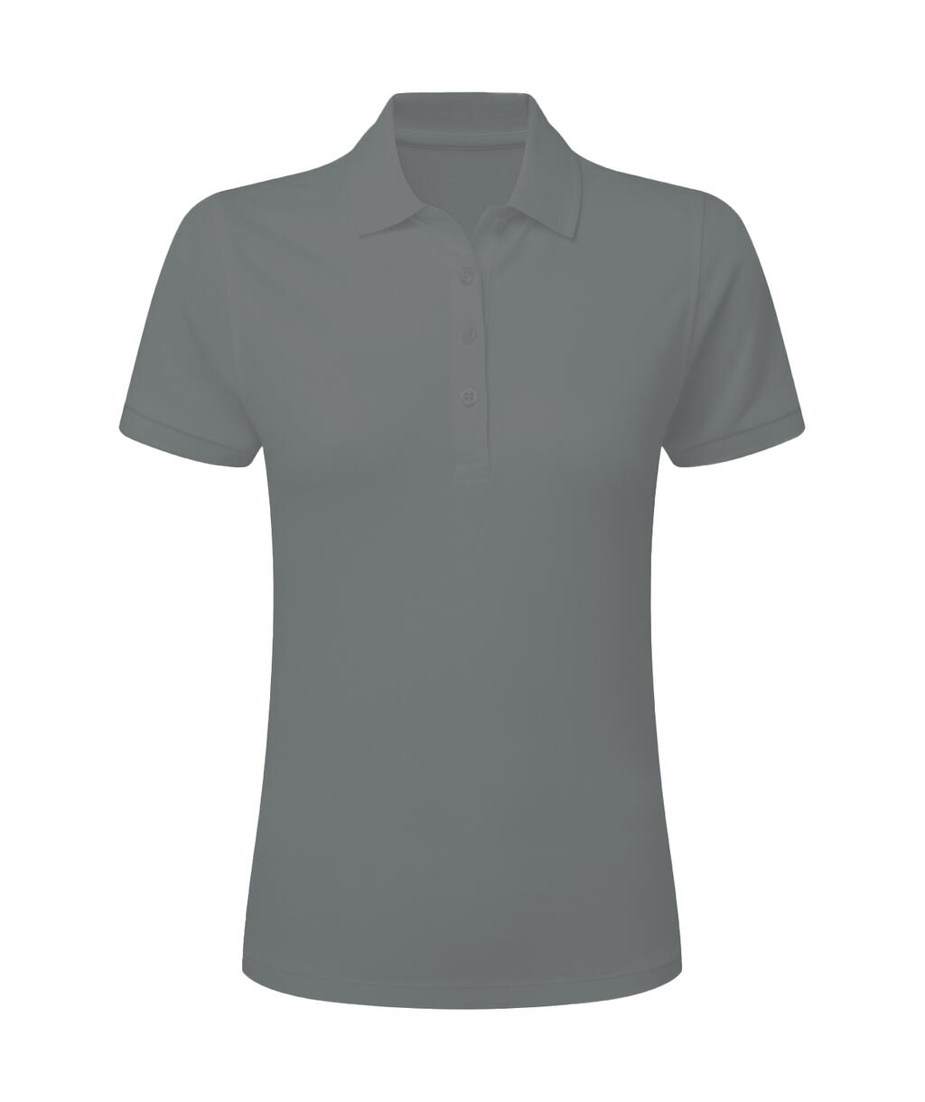 Camisa polo feminina stretch sem etiqueta da marca - 121 - Cinza