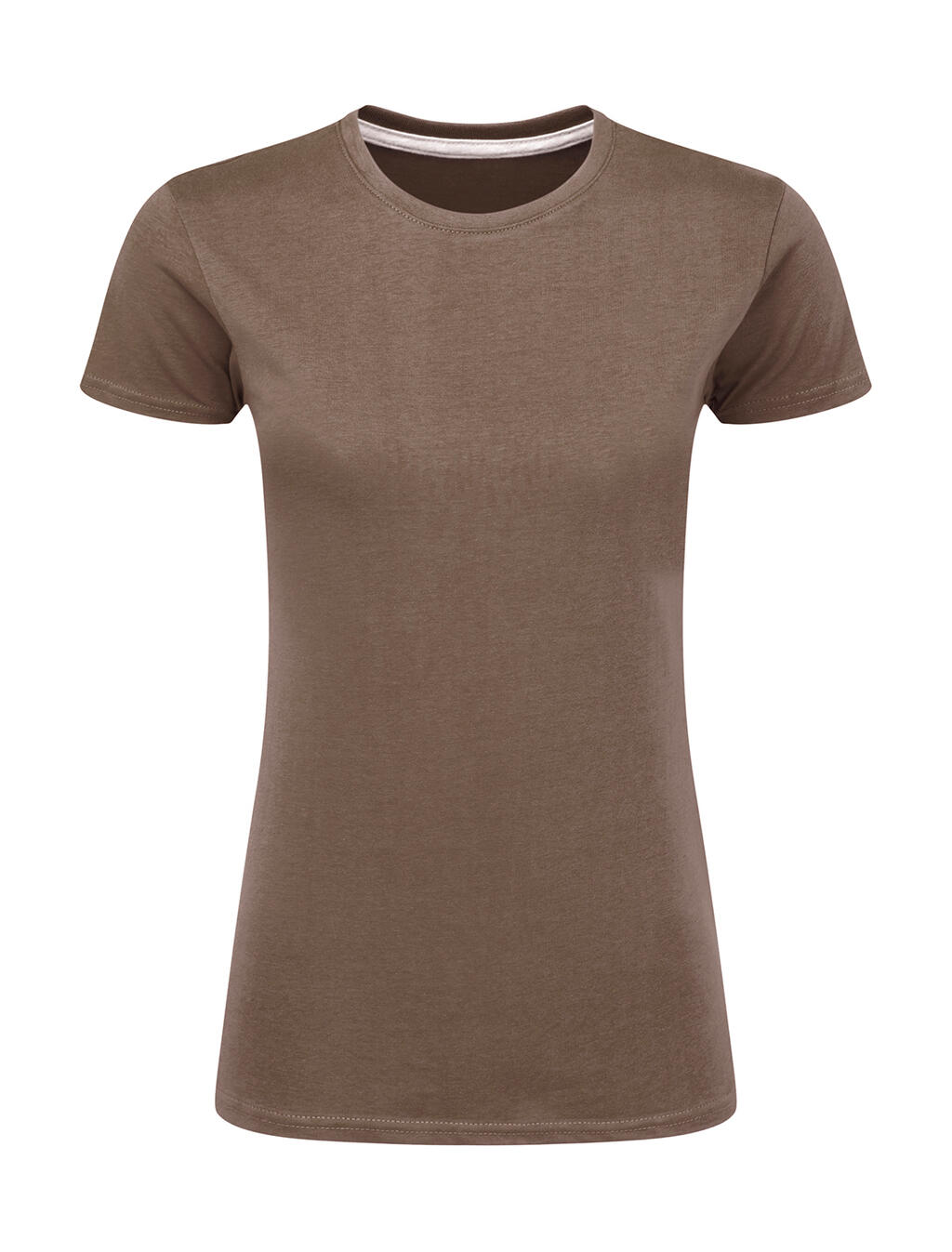 Camiseta feminina Signature sem etiqueta - 709 - TAUPE PROFUNDO