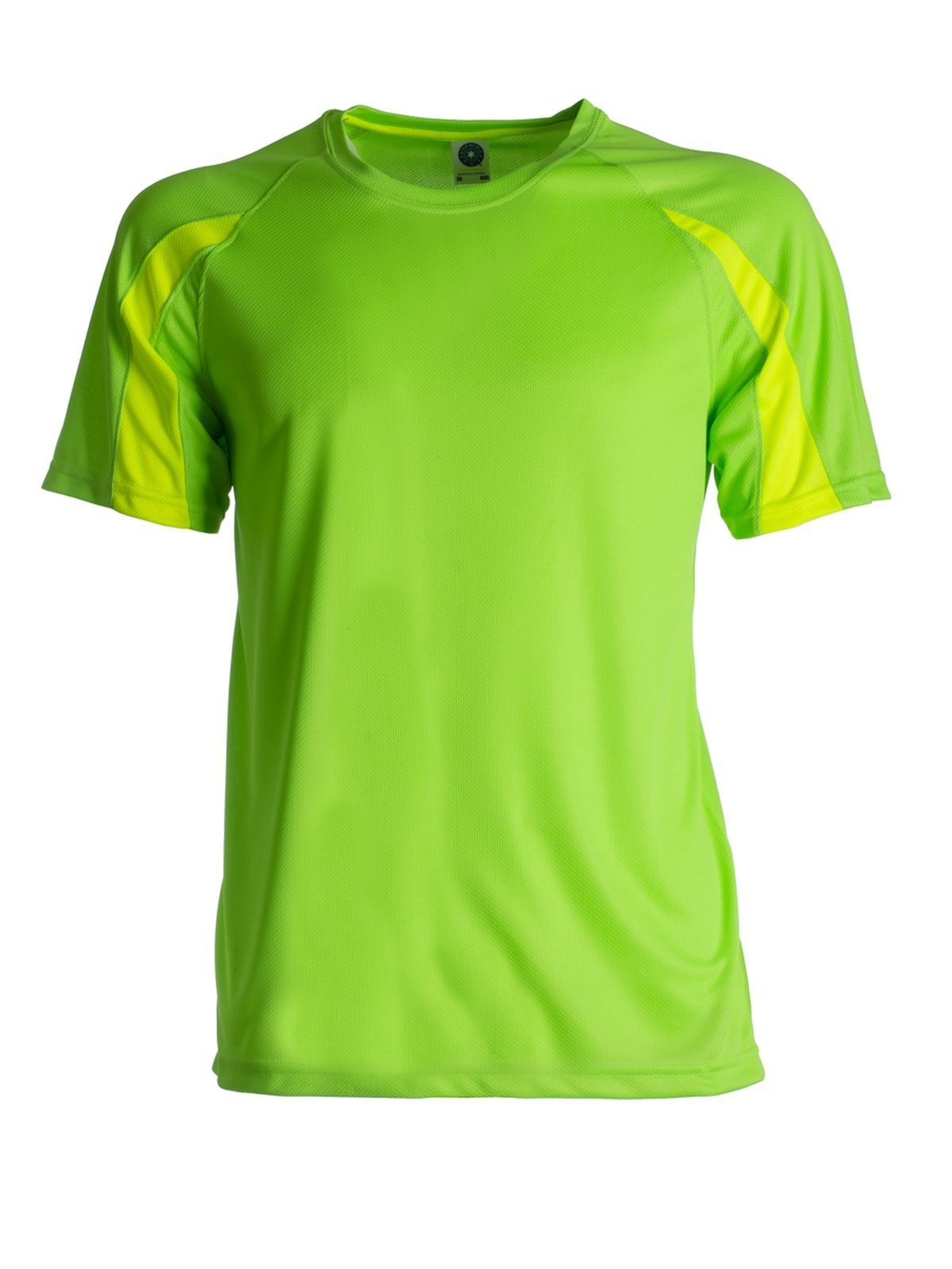 Camiseta esportiva unissex com contraste - 64 - Amarelo fluorescente