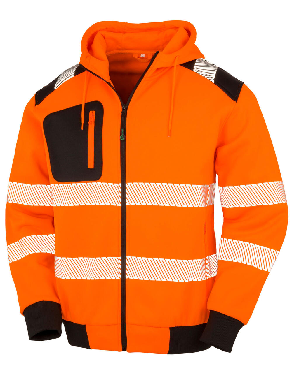 Moletom de segurança com zíper reciclado - ORNV - Laranja fluorescente