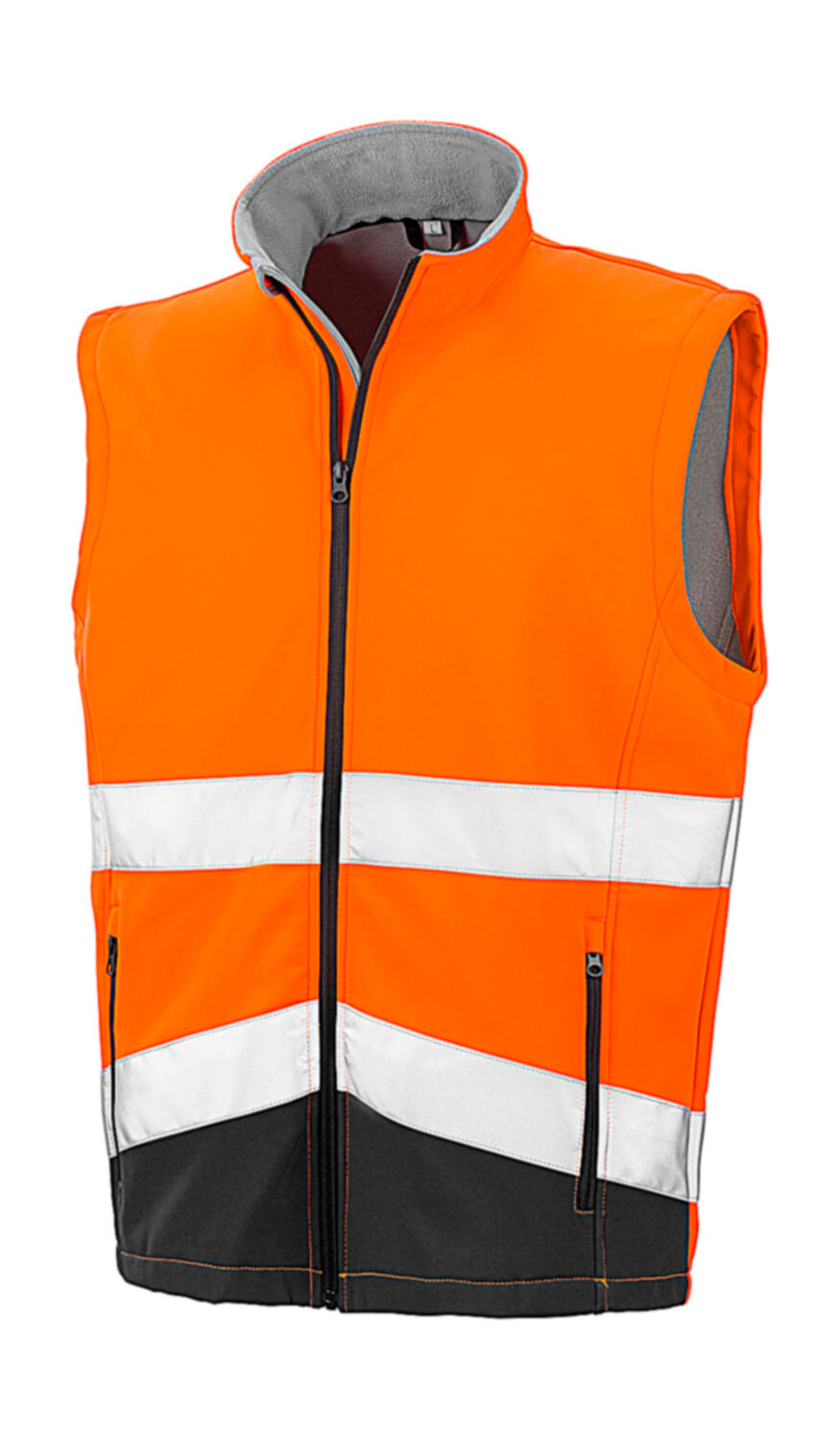 Colete de segurança Softshell imprimível - 478 - Laranja fluorescente/Preto