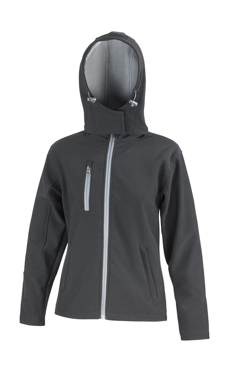 Jaqueta Softshell Feminina TX Performance com Capuz - BKGY - Preto/Cinza