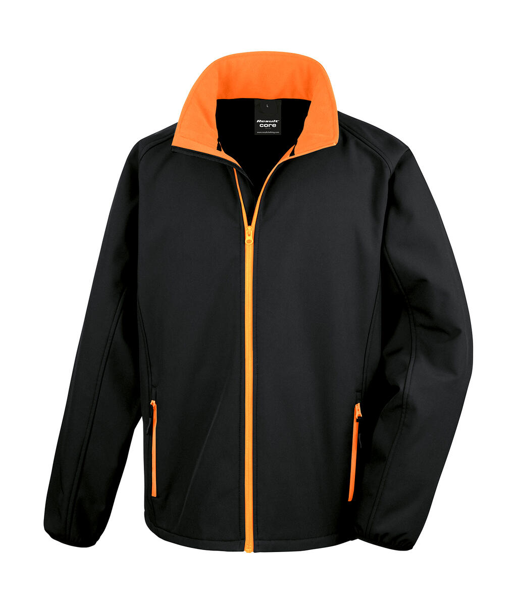 Jaqueta Softshell para Imprimir - 178 - Preto/Laranja