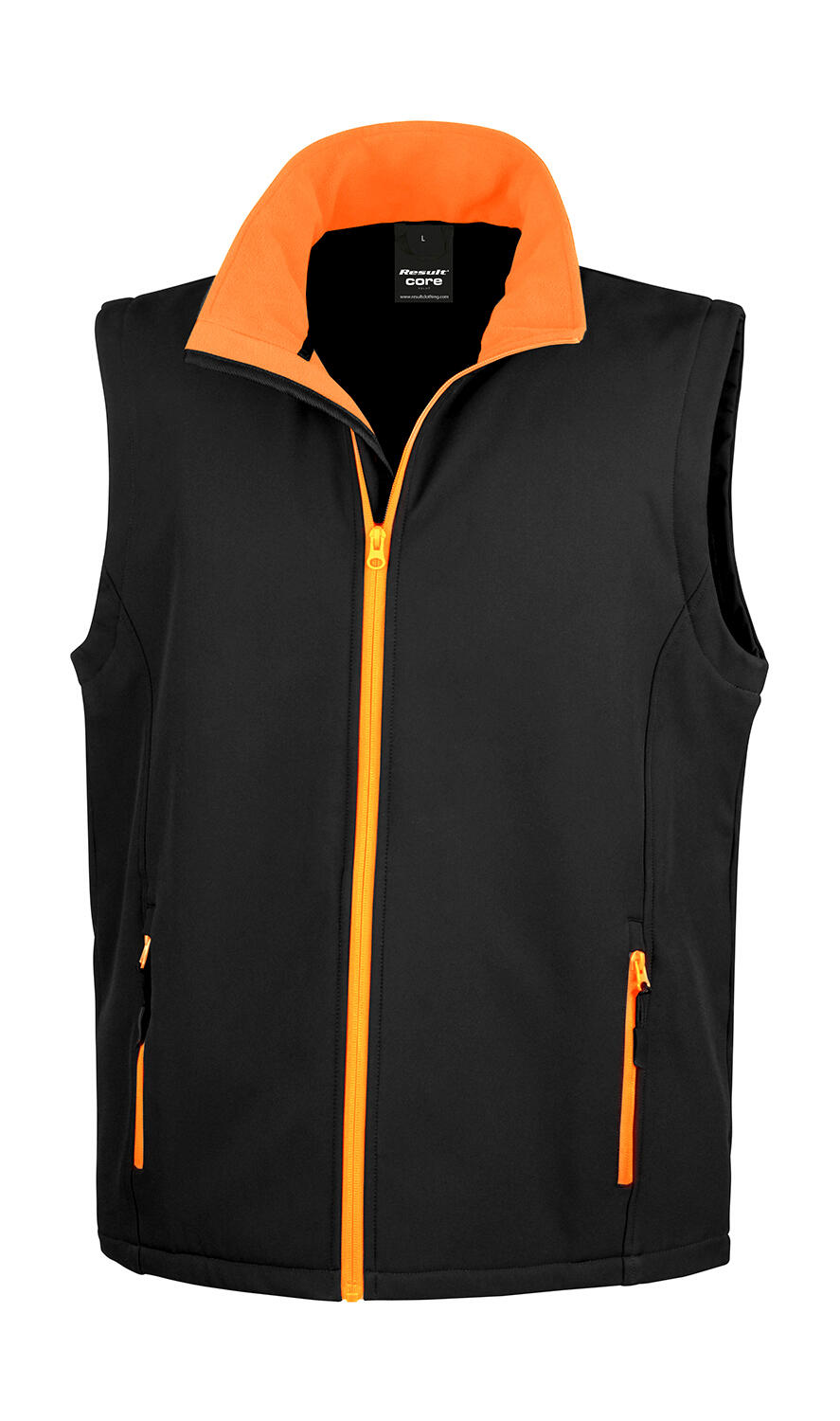 Colete Softshell Imprimível - 178 - Preto/Laranja