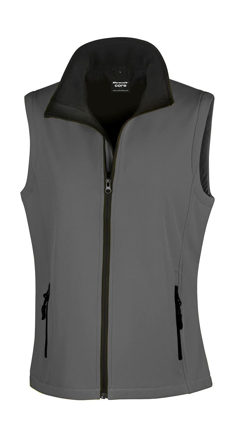 Colete Softshell Feminino Imprimível - 188 - Carvão/Preto