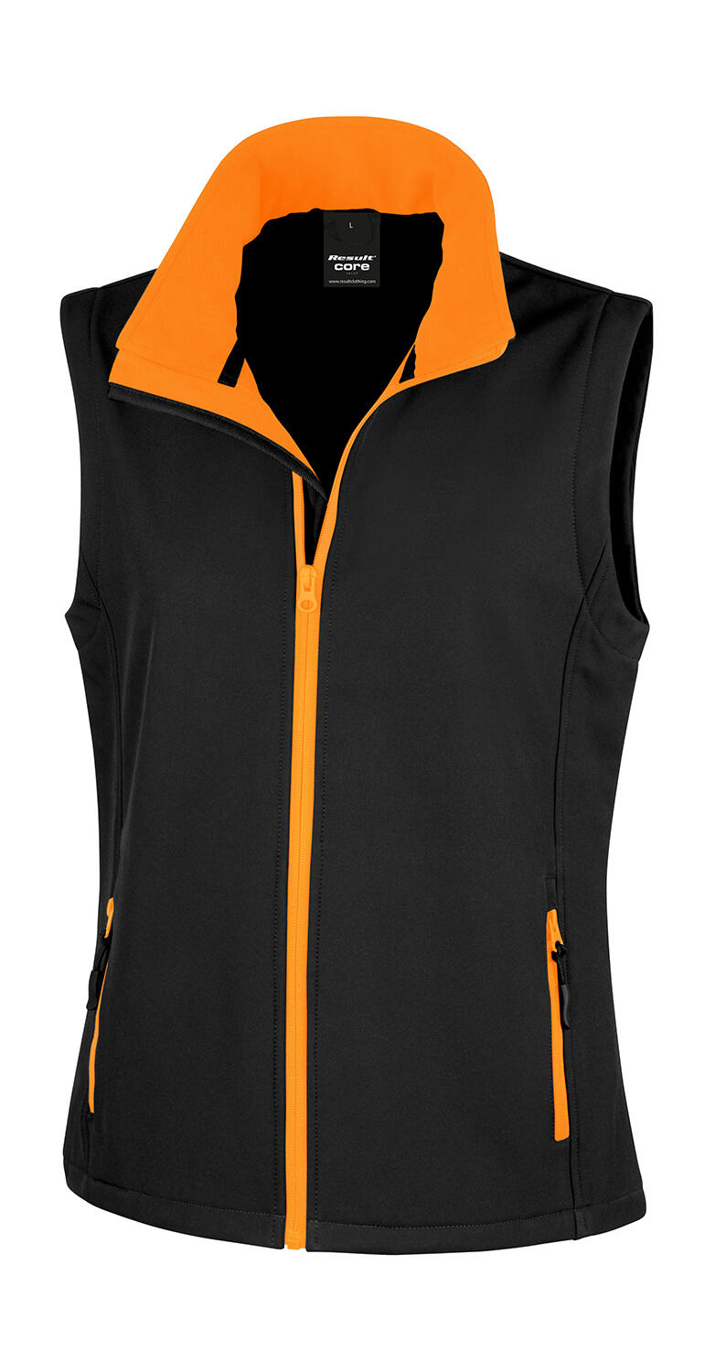 Colete Softshell Feminino Imprimível - 178 - Preto/Laranja