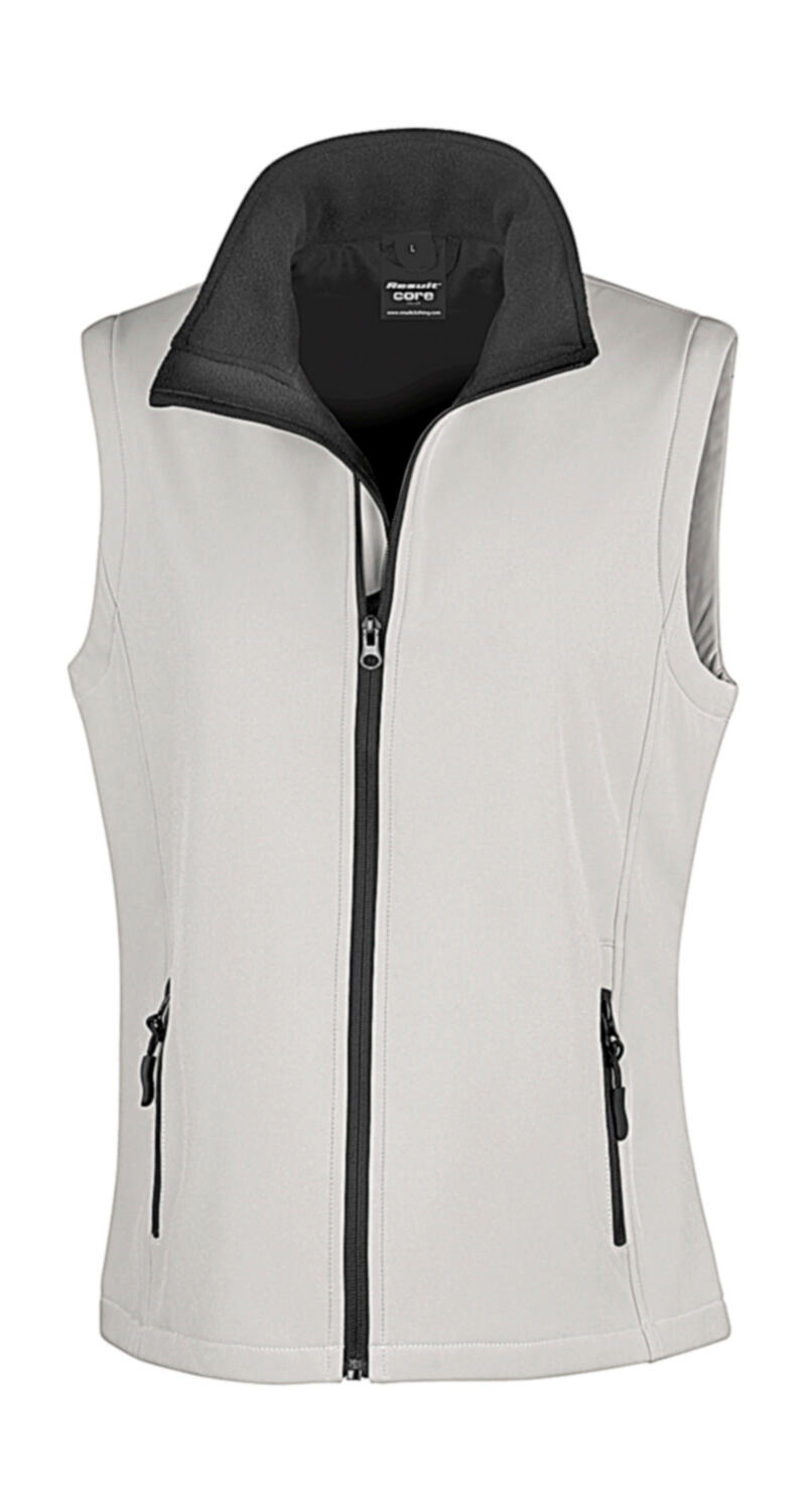 Colete Softshell Feminino Imprimível - 056 - Branco/Preto