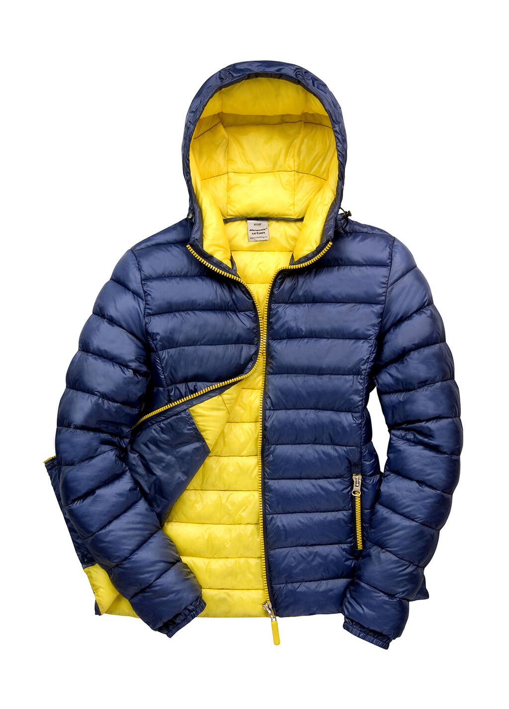 Jaqueta feminina com capuz Snow Bird - 272 - Azul-marinho/Amarelo