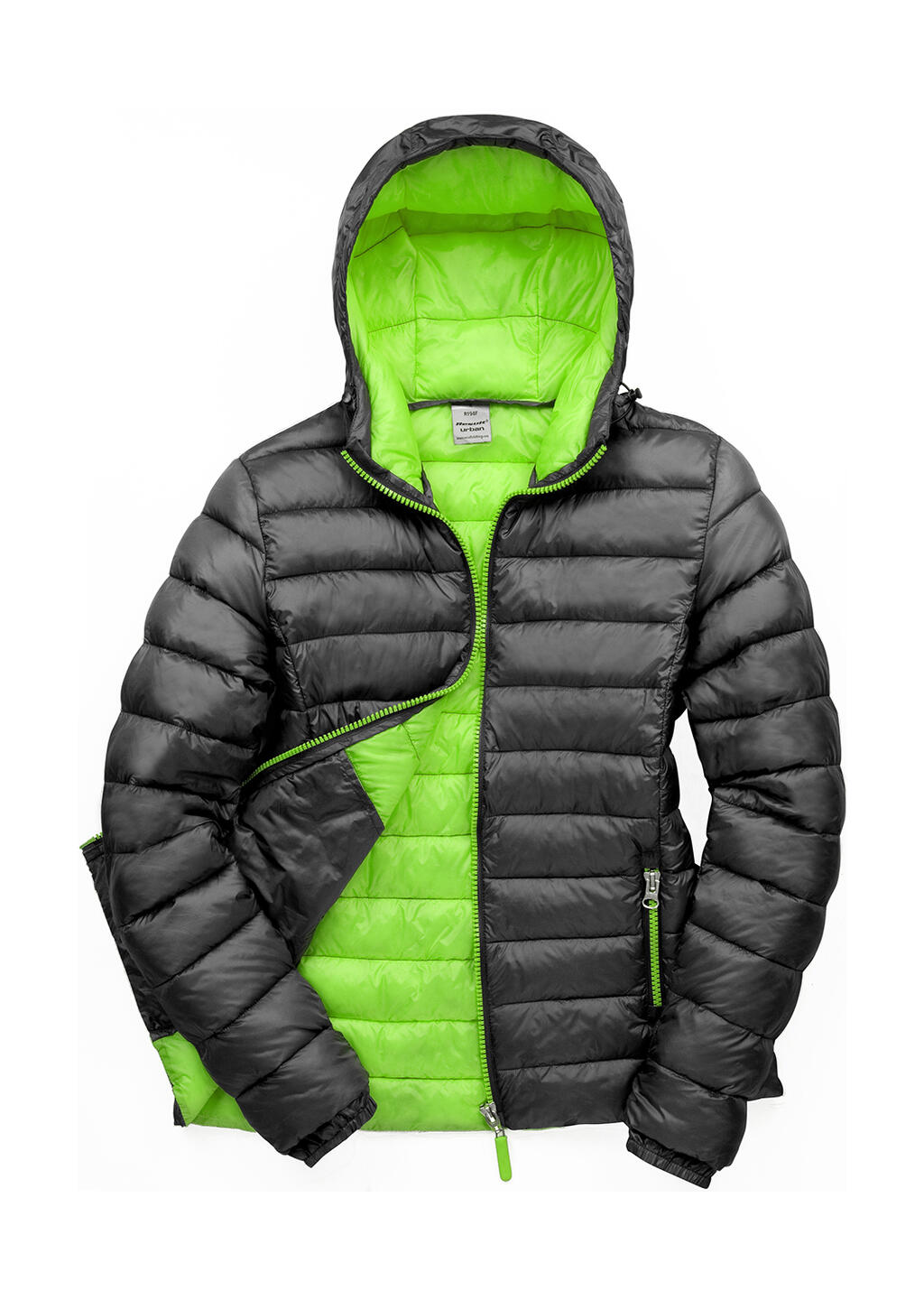 Jaqueta feminina com capuz Snow Bird - 171 - Preto/Lima