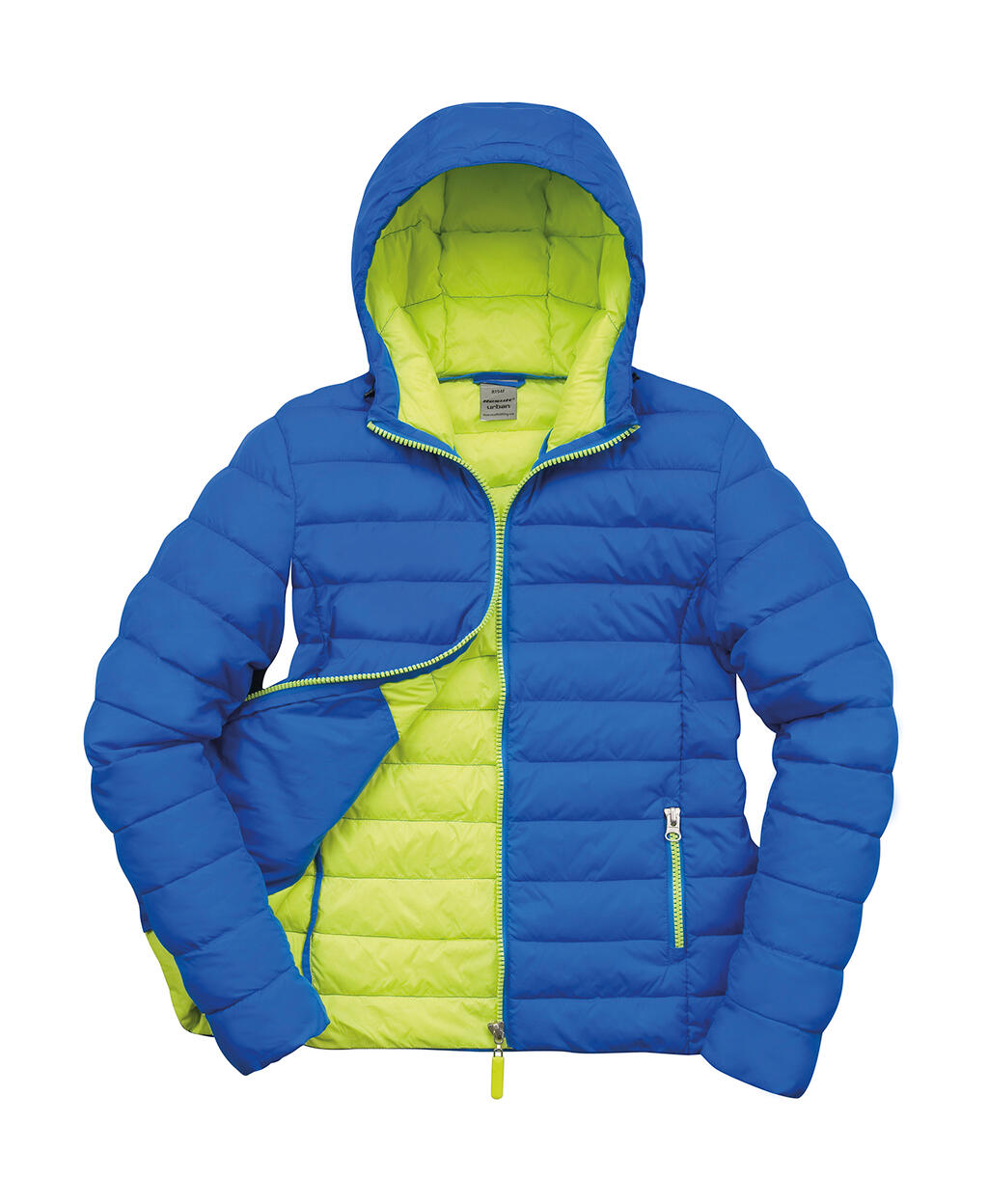 Jaqueta feminina com capuz Snow Bird - 358 - Azul Oceano/Ponche de Lima
