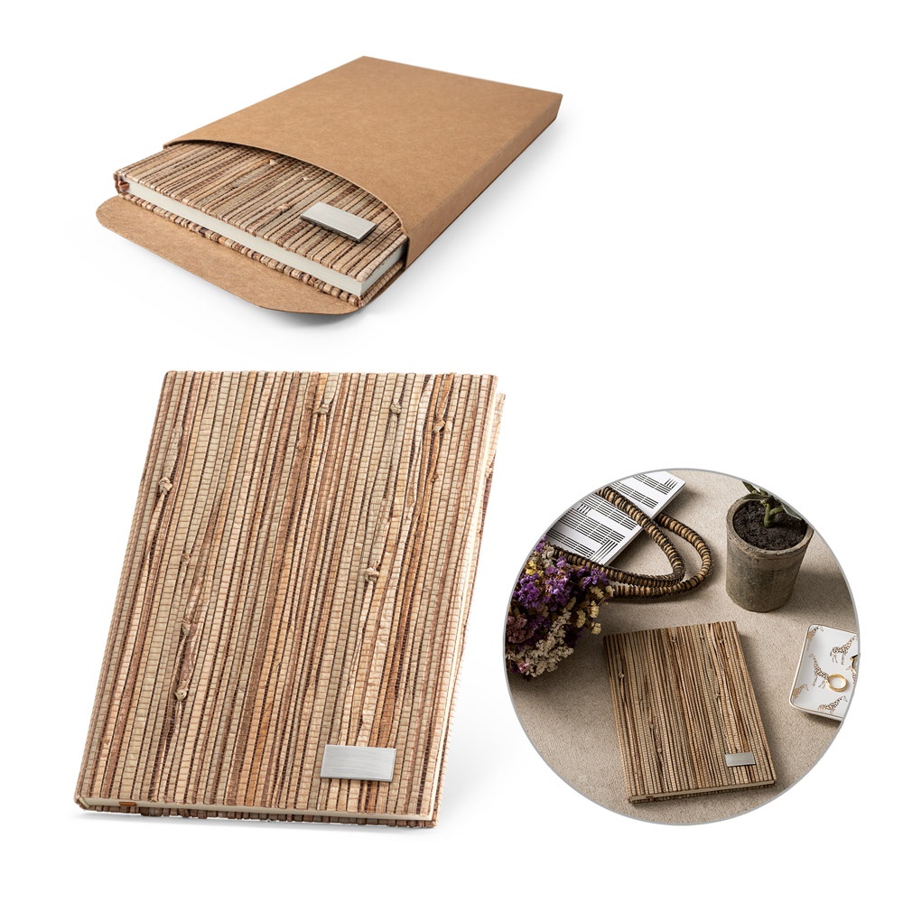 NERUDA. Caderno A5 com capa dura feita de fibra de palha natural.