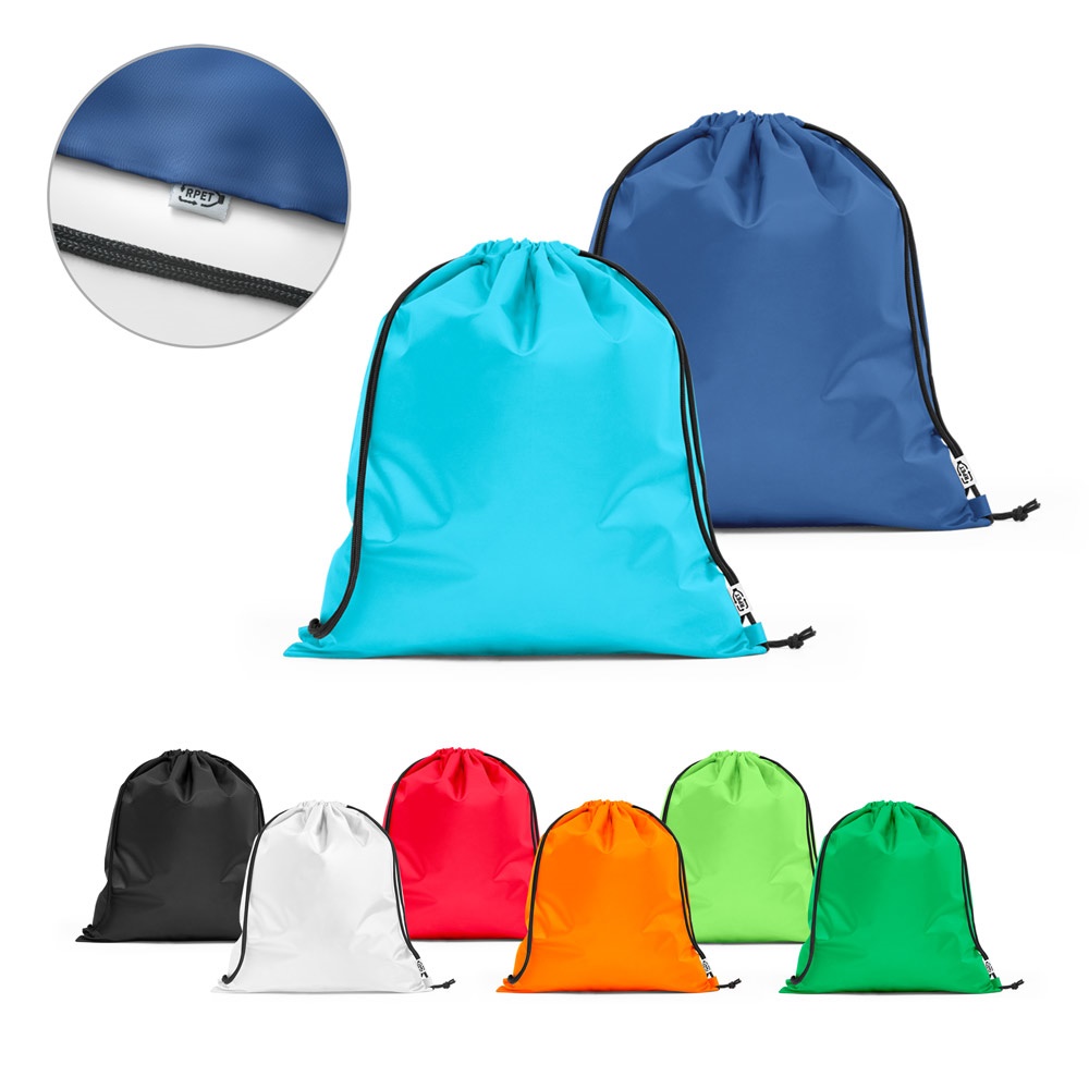 PEMBA. Mochila com cordão feita de poliéster reciclado 190T (100% rPET).