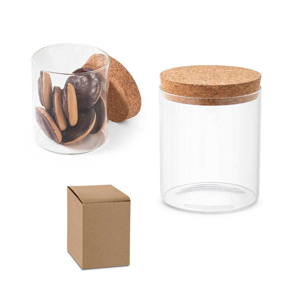 SPICE 700. Recipiente de vidro borossilicato com rolha de cortiça, 700 mL