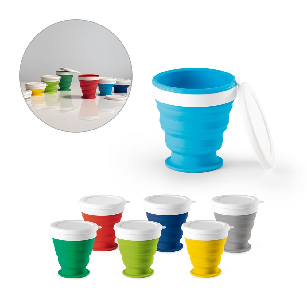 ASTRADA. Copo de viagem dobrável em silicone e PP, 250 mL.