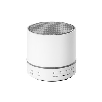 PEREY. Caixa de som portátil com microfone em ABS - 106 - Branco