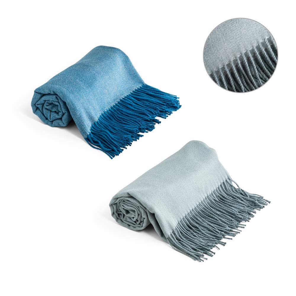 SUAVE. Manta 100% acrílica com fita e cartão personalizável (270 g/m²)