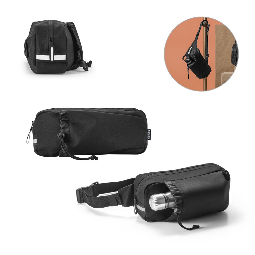 Bolsa DELFOS. Bolsa em poliéster reciclado 300D e 600D com elementos refletivos.
