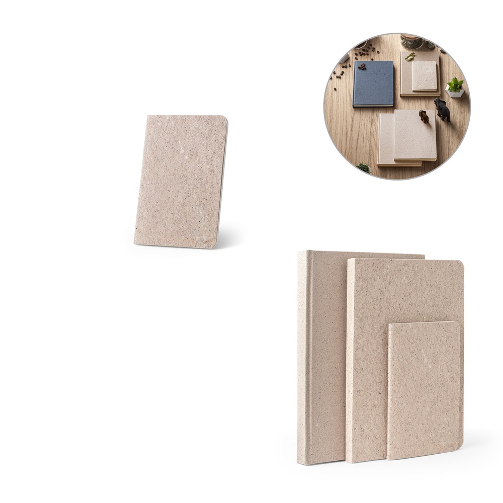 TEAPAD SOFT. Bloco de notas A6 com capa flexível feita de resíduos de folhas de chá (65%).