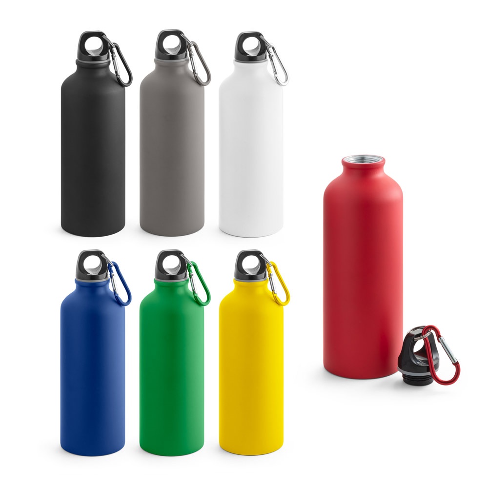 Garrafa de alumínio HILL de 540 mL com mosquetão.
