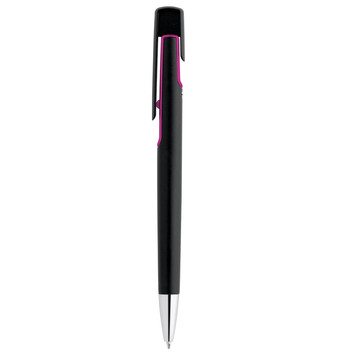 BRIGT. Caneta esferográfica com acabamento metálico. - 102 - Rosa